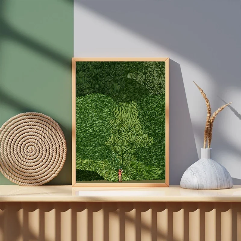 الشمال الغابة الخضراء الغابة استكشاف ملصق جدار صور الفن الحديث قماش طباعة اللوحة الكورية استوديو غرفة المعيشة ديكور المنزل