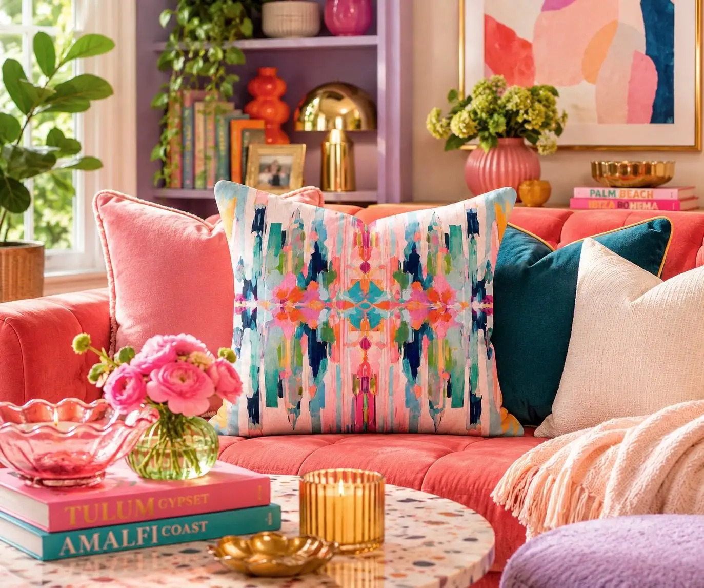 1pc Dora Vibrant Bohemian Throw Pillow Cover 2D Double-Side Print Polyester Cushion Case Colorful Design for Eclectic Home Decor