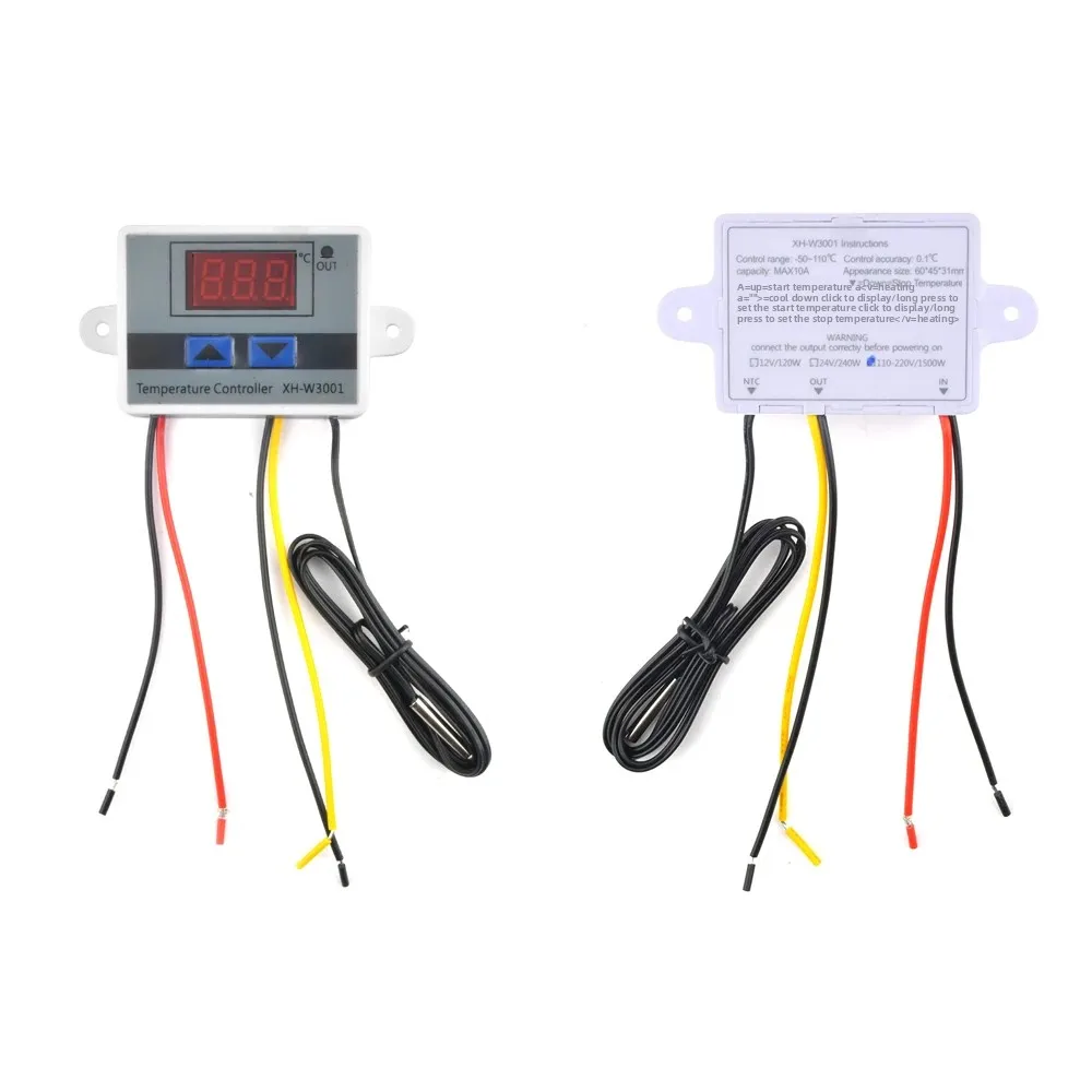 W3001 Digital LED Temperature Controller Thermostat Thermoregulator 12V/24V/220V Heat Cool Temp Thermostat Control Switch Probe