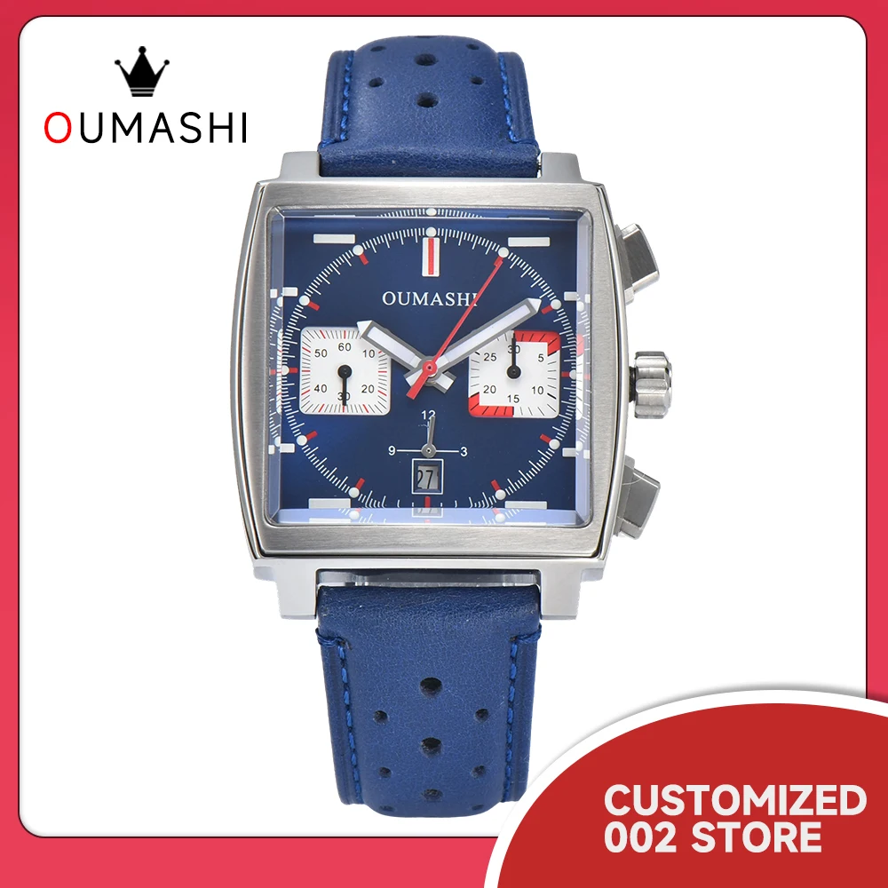 Oumashi 40mm ETA 7750 Diving Watches ETA Automatic Multifunction Chronograph Movement Stainless Steel Waterproof Men's watches