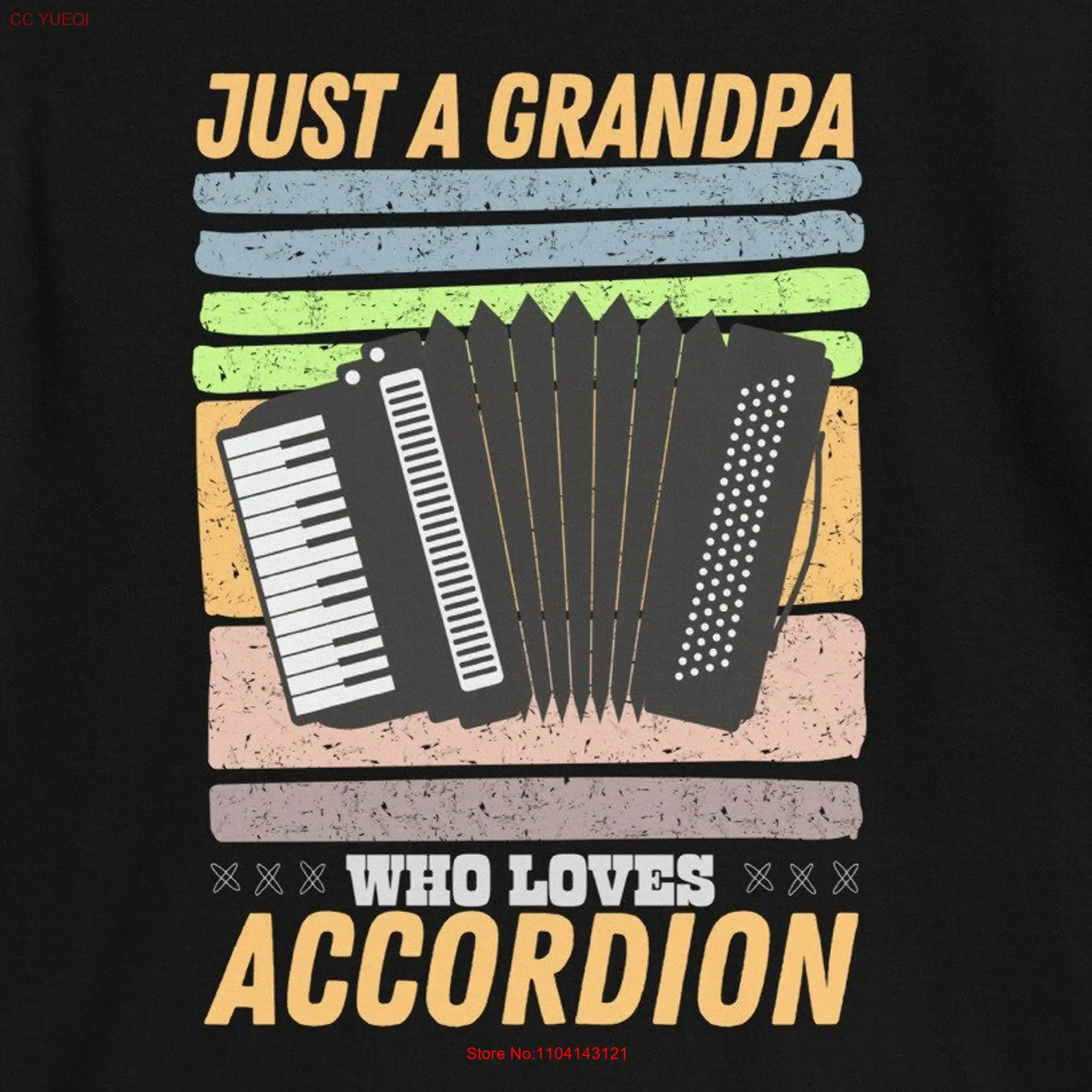 Accordion T shirt Grandad Grandpa Retirement long or short sleeves