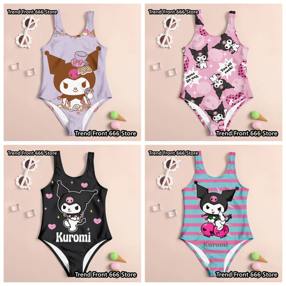 

2025 New Cartoon Cute Children's Summer One-piece Swimsuit Fashionable 3D Printed Women's Swimsuit Suspender Sleeveless Swimsuit