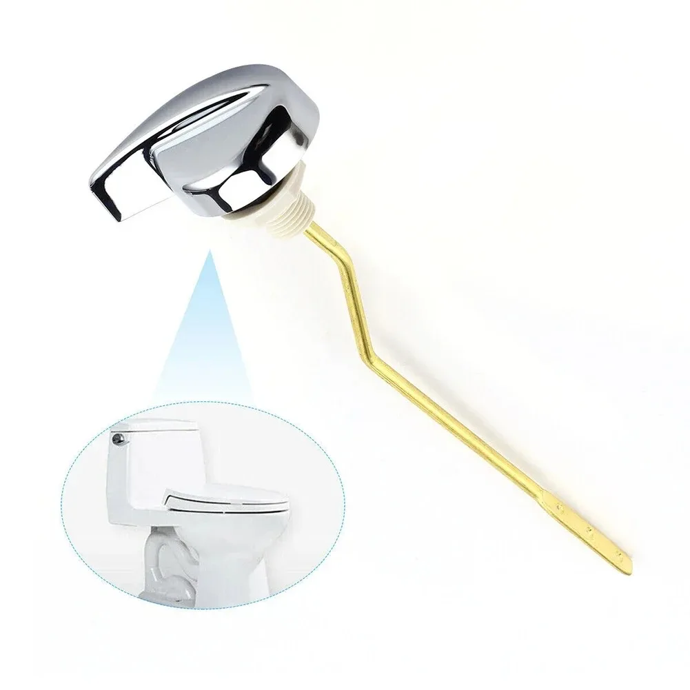 1Pc Universal Toilet Tank Flush Lever Chrome Finish Toilet Lever Handle Bathroom Toilet Accessories