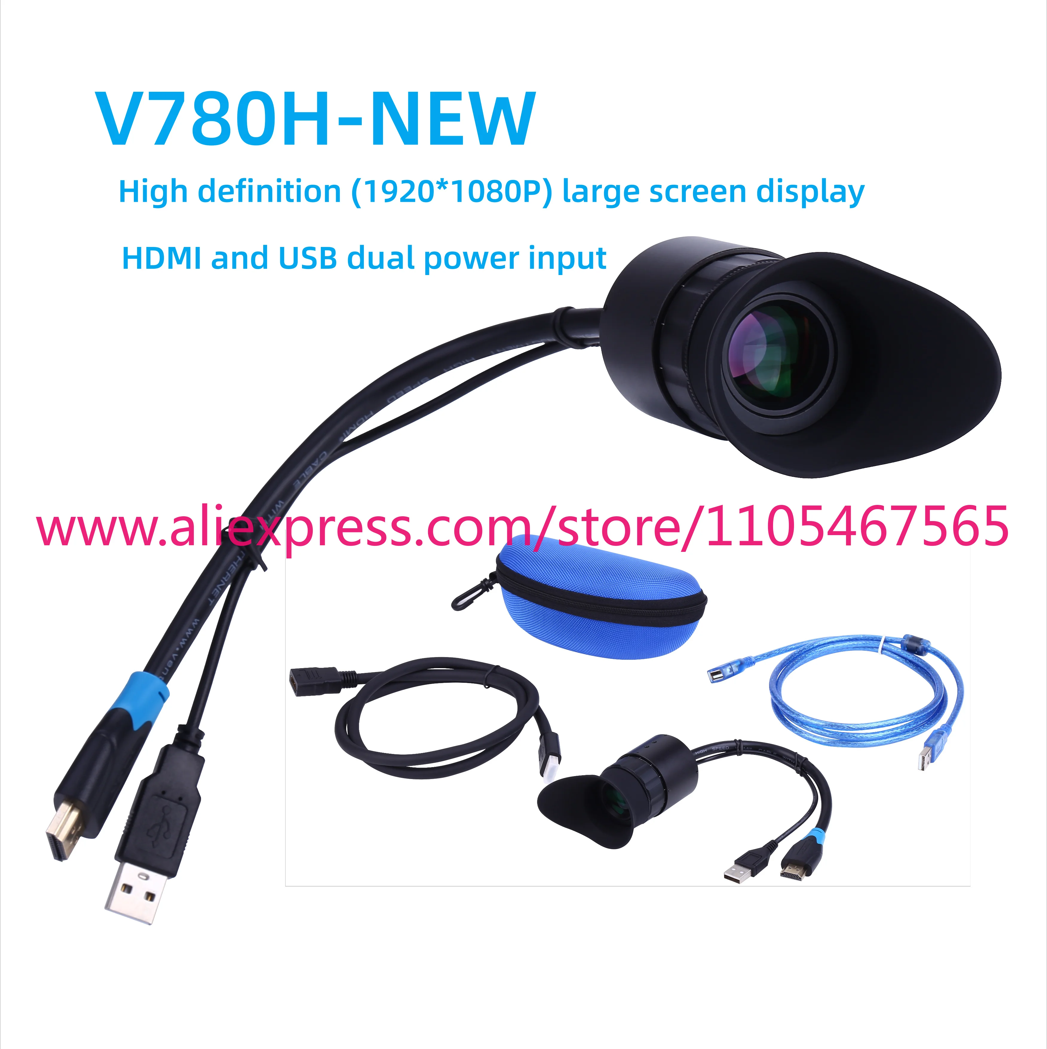 1PCS V780H-NEW Portable HDMI-compatible 1920*1080P Electronic Viewfinder Photographic Camera External Display Support USB Input