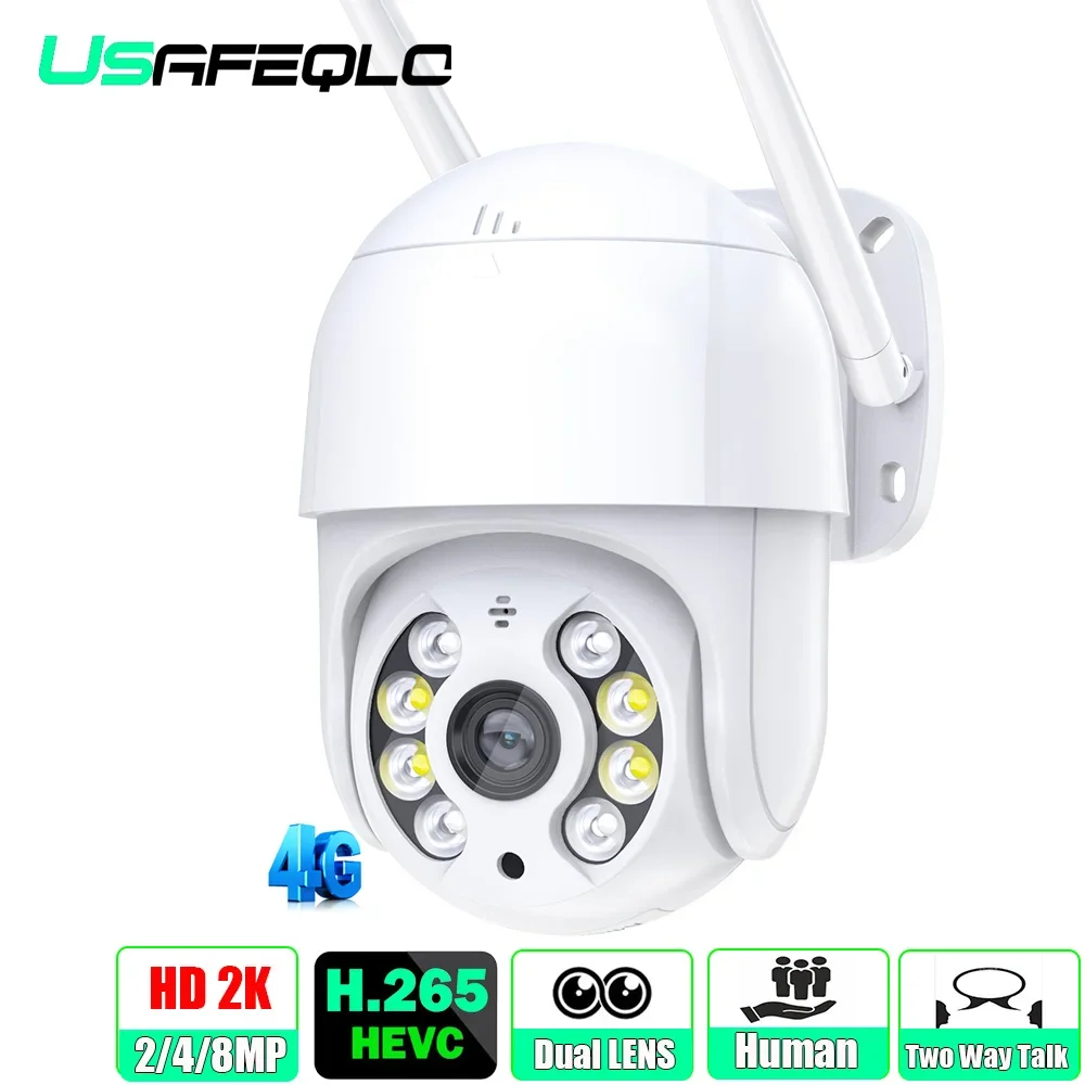 

4K 2K 8MP 4G SIM Surveillacne Camera AI Human Tracking IP Camera Outdoor Color Night Vision PTZ Camera iCSee Alexa