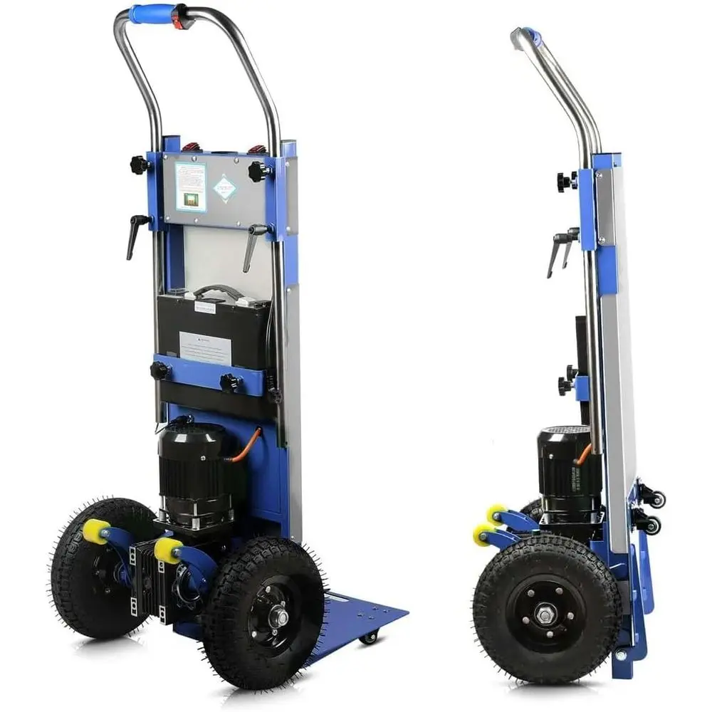 

Литиевая аккумуляторная тележка для подъема по лестнице, грузоподъемность 408 кг, складная конструкция для перевозки мебели и бытовой техники