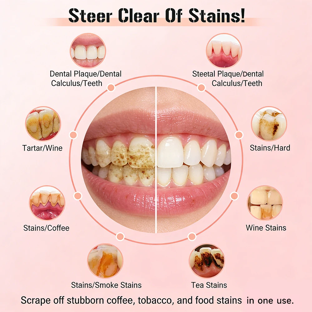 CURVY MOON T8 Portable Ultrasonic Electric Toothbrush Professional Plaque Calculus Removal Teeth Cleaning for Dental Care Clean view 3