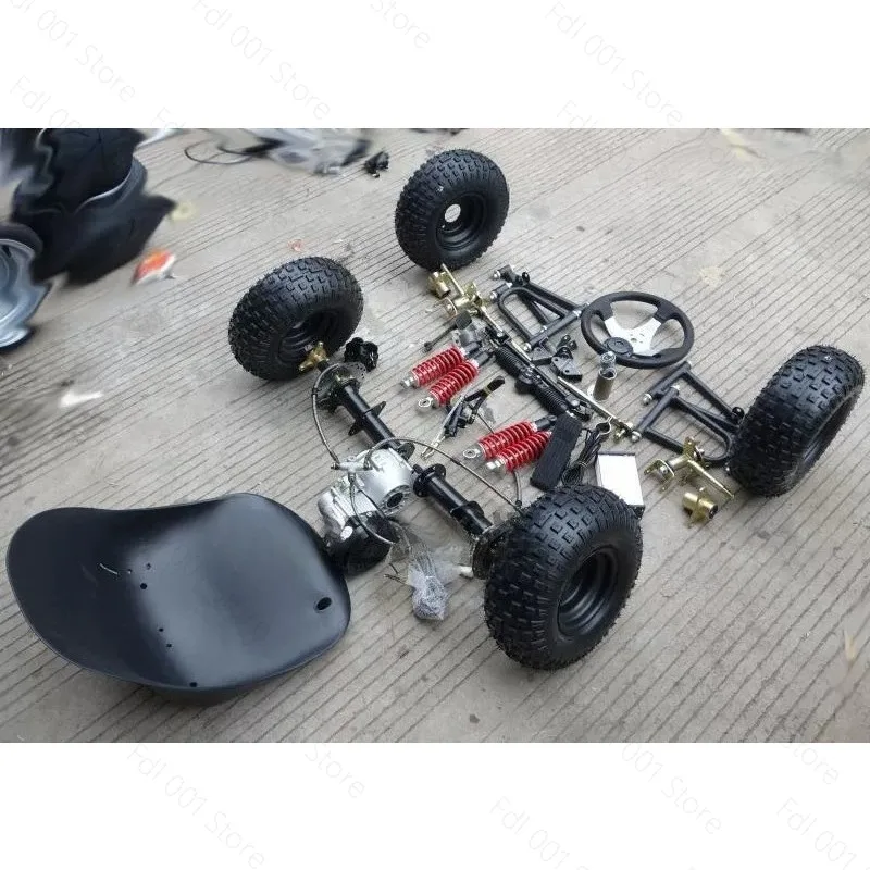 DIY Modified Electric Four-wheeler Kart Accessories Front Suspension Steering Differential Shaft Drive Motor Rear Axle 6-inch