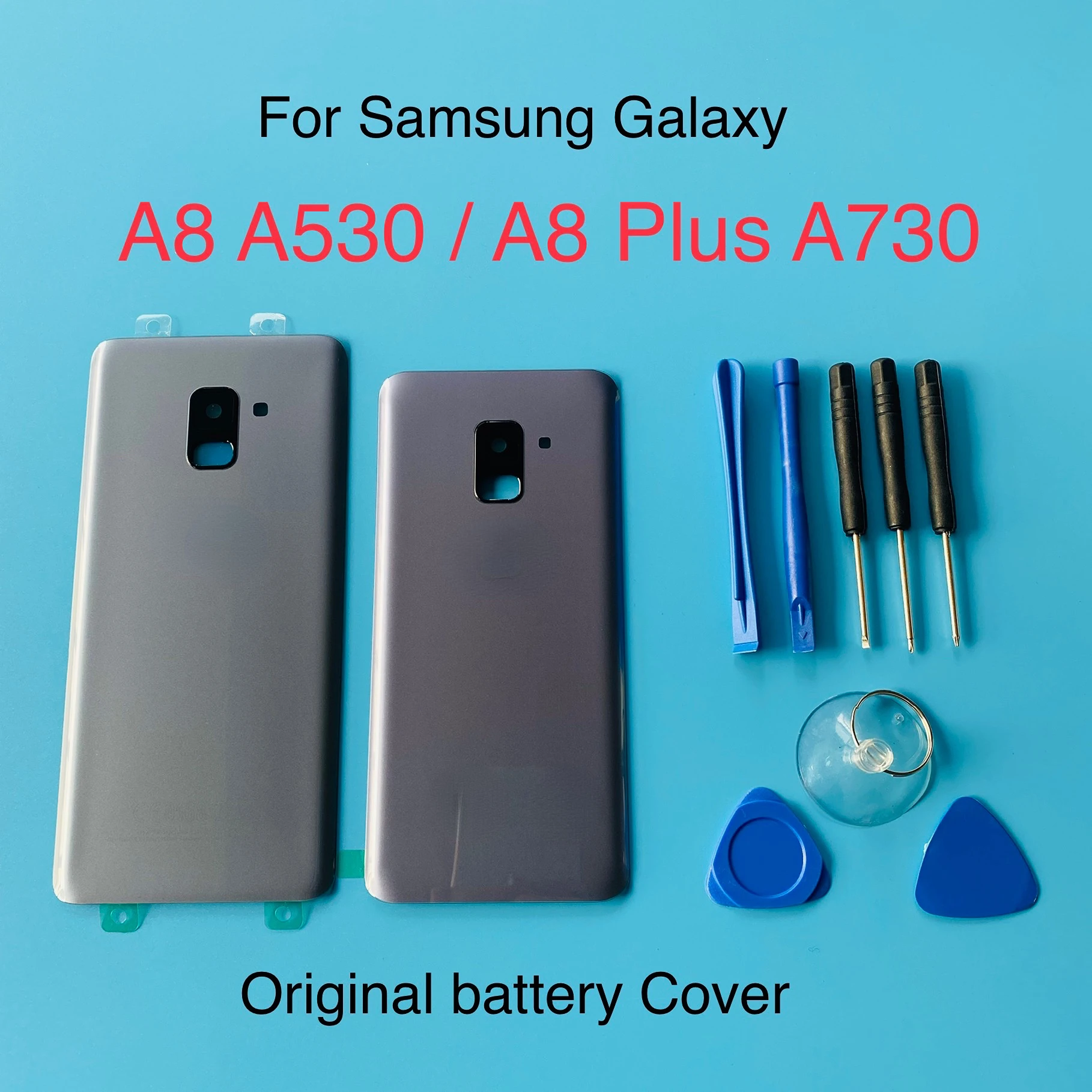 Back Door Battery Cover Housing For Samsung Galaxy A8 Plus A730 A730F A8 A530 A530F 2018 Rear Glass Case Adhesive Sticker + Tool