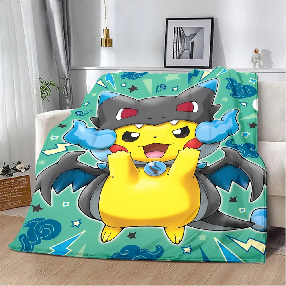 Niedliche Cartoon-Pikachu-bedruckte Decke, Picknickdecken, warme Decke, weiche und bequeme Decke, Zuhause, Reisen, Geburtstagsgeschenk