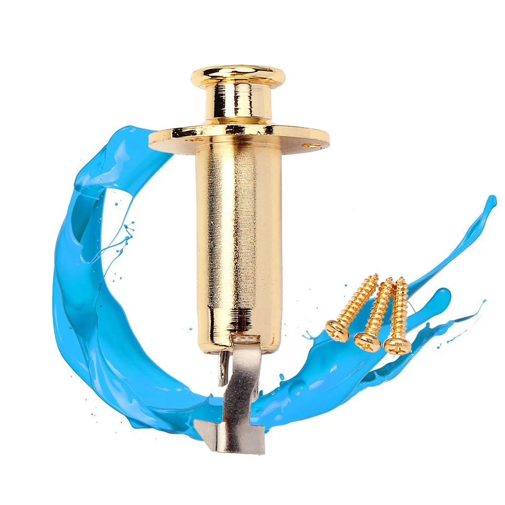 

Acoustic Folk Guitar Endpin Jack 14 Inch 635mm Stereo Mono Cylinder Output Socket Replacement Parts Golden Guitar Stereo Jack