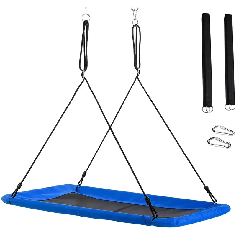 New Custom Color Rectangular Swing Outdoor Backyard Yard Swing for Adults and Children Rope Tree Swing