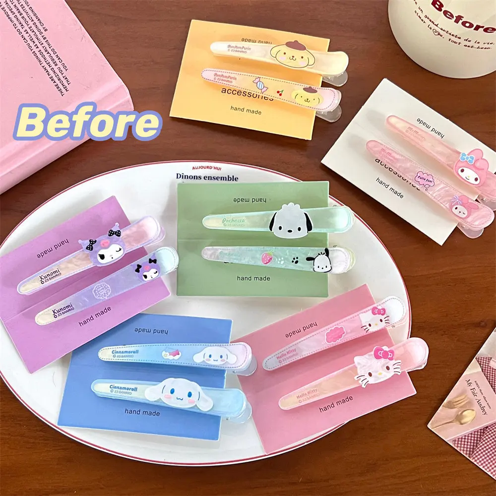 Sanrio Anime Hair Clip Kuromi My Melody Pochacco Pompompurin Cinnamoroll Kawaii Cartoon Artistic Fashions Gifts for Girls