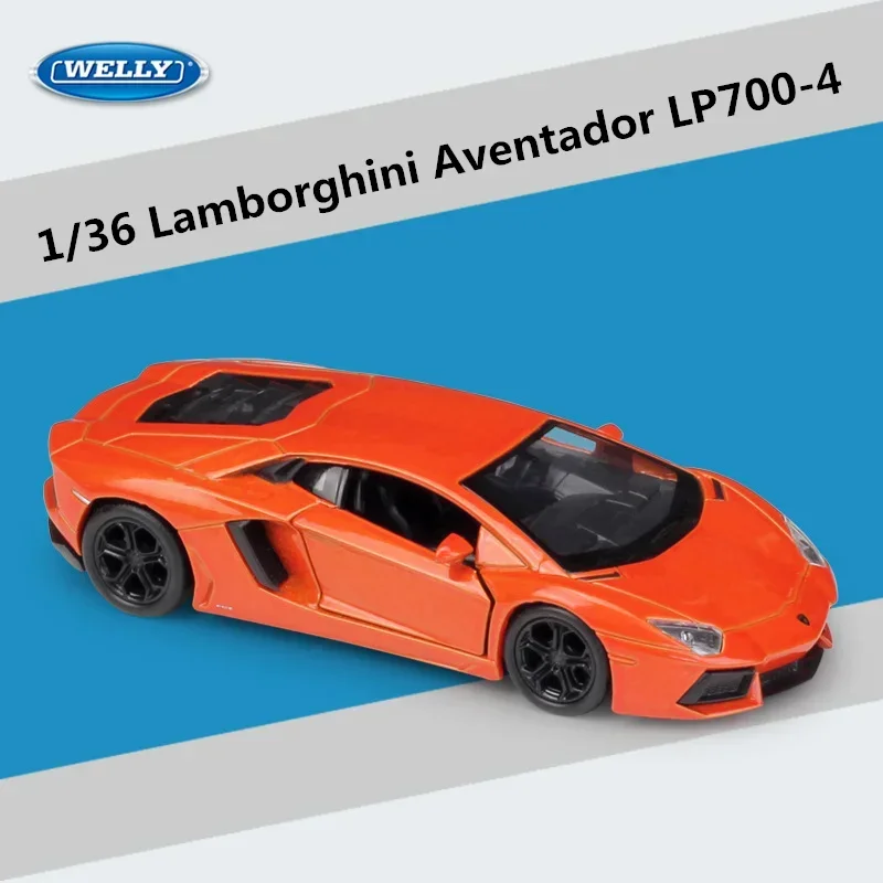 WELLY 1:36 Lamborghini Aventador LP700-4 Alloy Car Model Diecast Simulation Metal Toy Sports Car Model Collection Childrens Gift