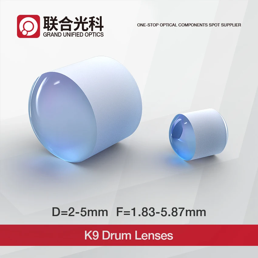 High Quality BK7 K9 Optics Glass Focusing Biconvex Collimating Drum Lens