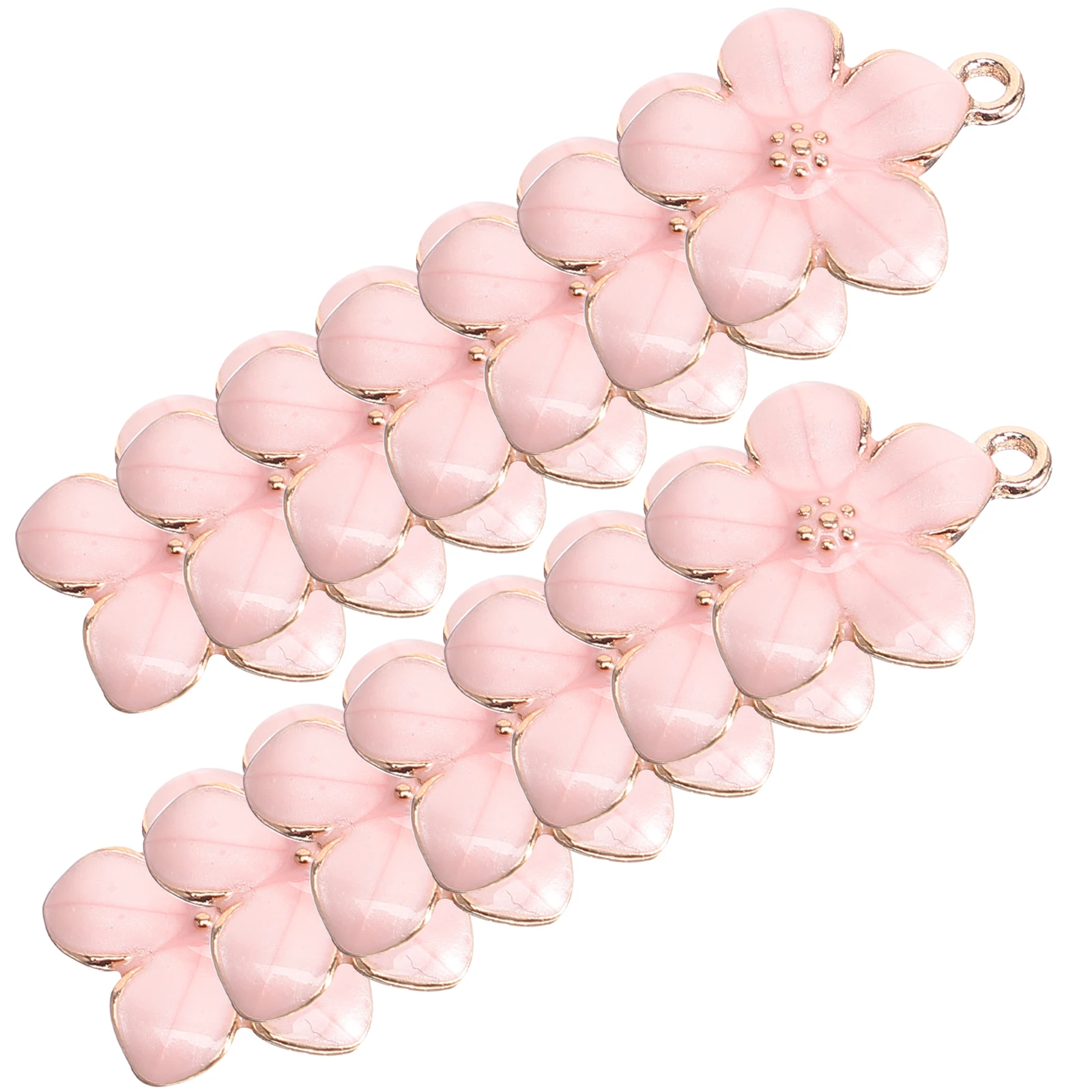 

50pcs Cherry Blossom Pendant DIY Jewelry Supplies Lightweight Flower Charms Flower Pendant Necklace Alloy Accessories