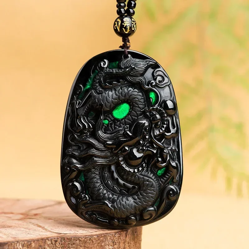 

Natural Ink Jade A Goods Jade Pendant Ink Vintage Dragon Brand Jade Pendant Ice Type Pendant Jewelry High Grade Necklace Jewelry