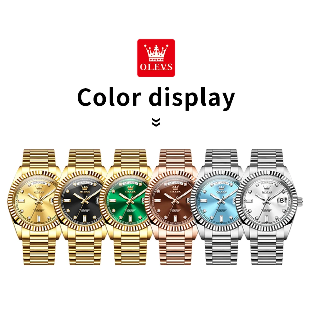 OLEVS 6736 Mechanical Men Watch Auto Calander Waterproof Luminous Stainless Steel Trap For Male Fashion Business Wistwatch