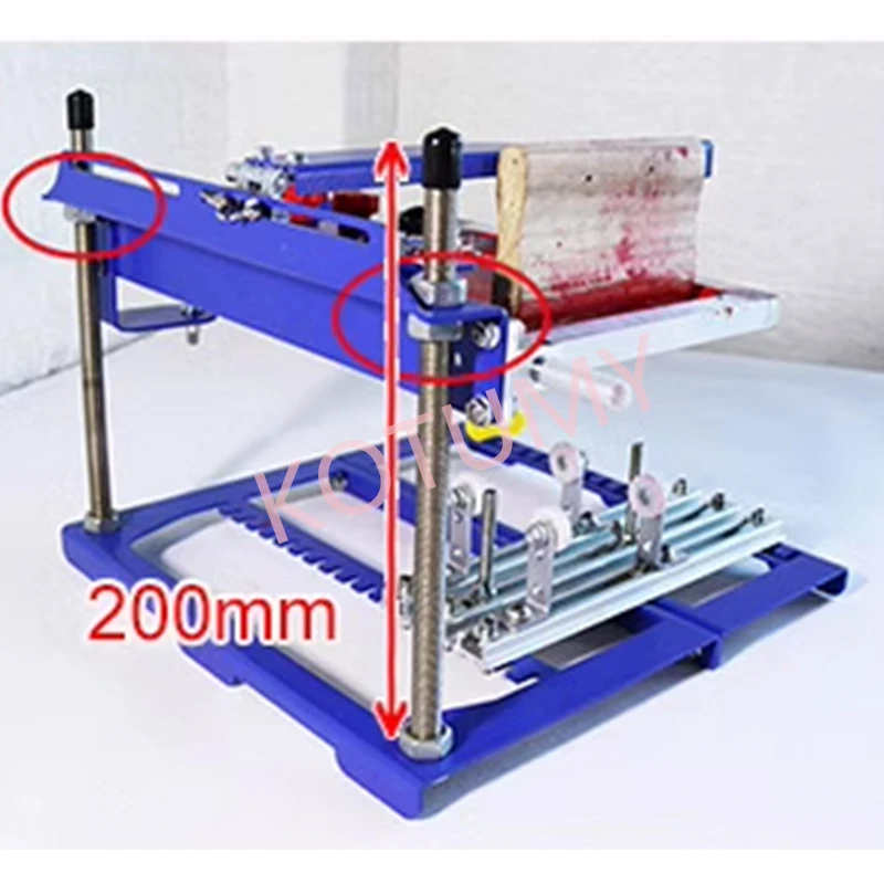 Small  Manual curved screen printing machine suitable for cylindrical and conical plastic/glass/metal screen printing station