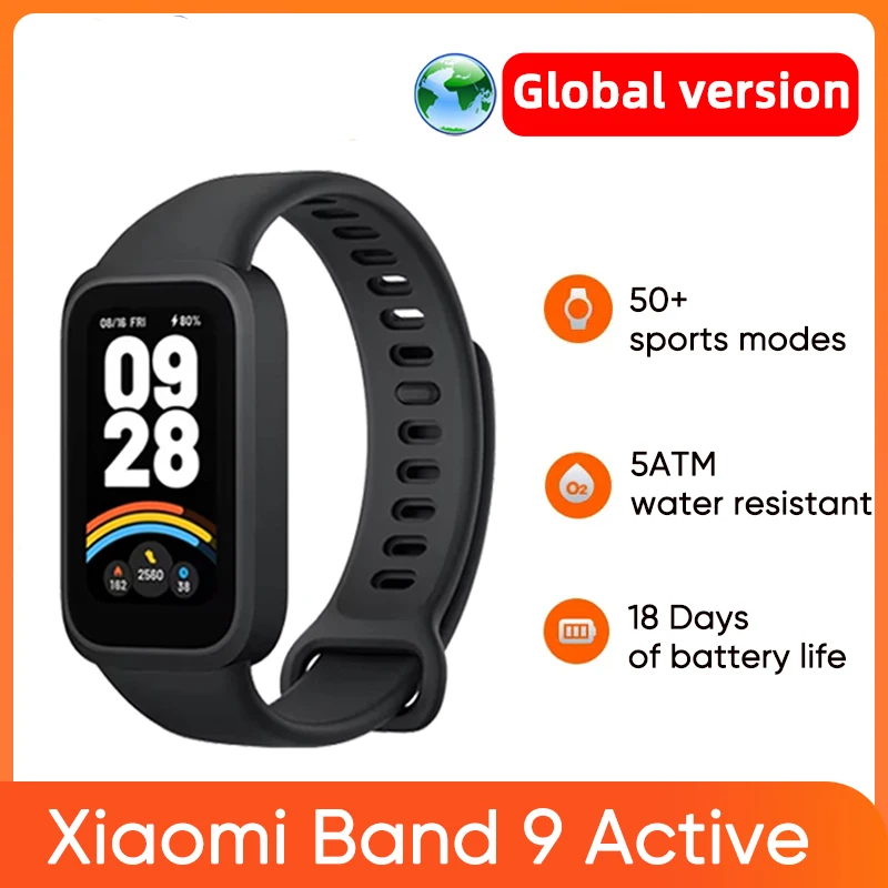 Xiaomi Band 9 versión Global activa Mi Smart band 9 pulsera activa 1,47 ''pulsera impermeable de frecuencia cardíaca y oxígeno en sangre 5ATM