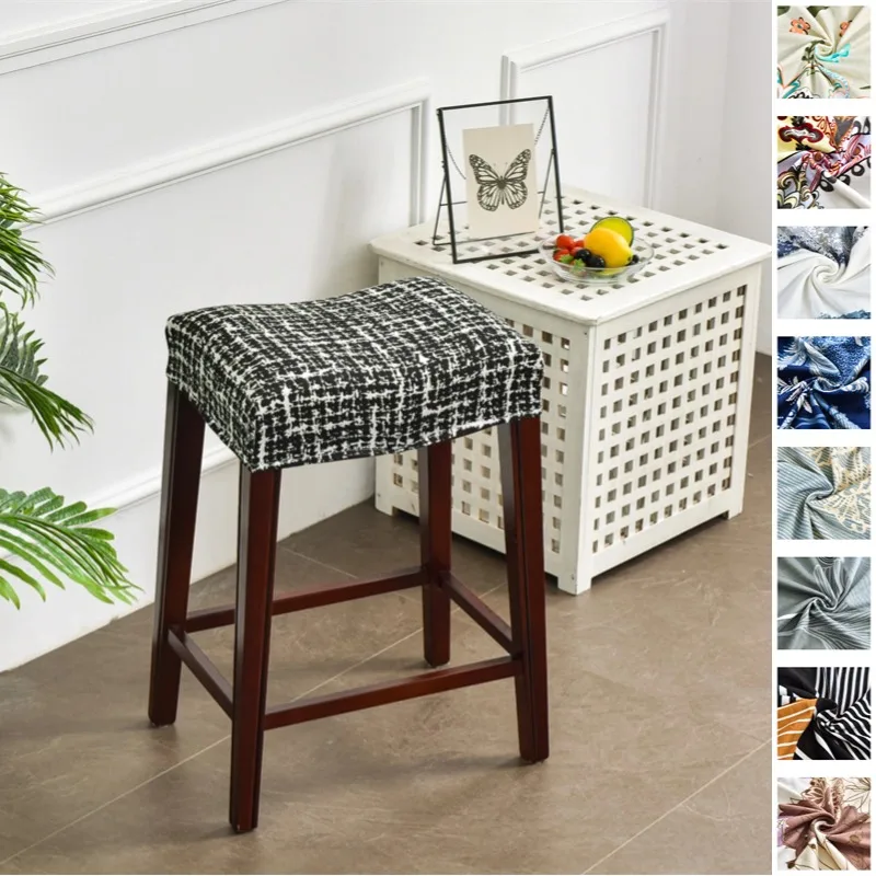 1/2/4/6pcs Prints Bar Stool Chair Cover Elastic Chair Seat Slipcovers Durable Chair Stool Covers for Dining Room Hotel Decor