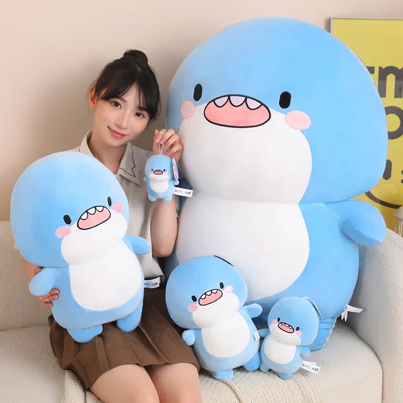 10/18/30/45CM Blue Shark Plush Toys Simulation Shark Dolls Stuffed Soft Animal Reading Pillow Cushion for Baby Kids