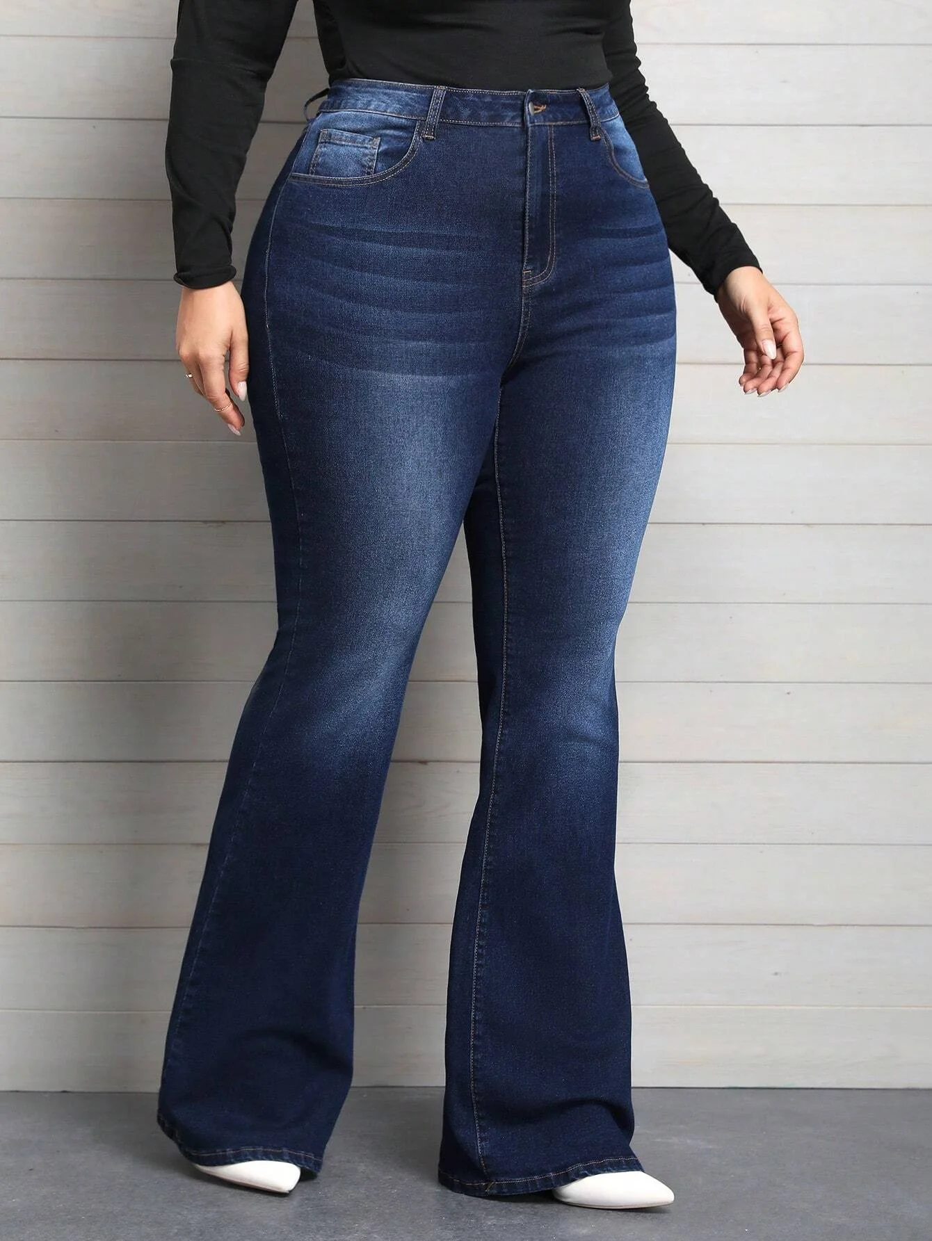 Calças jeans azul jeans plus size para mulher, calça casual, Y2K feminina, vintage, 2024