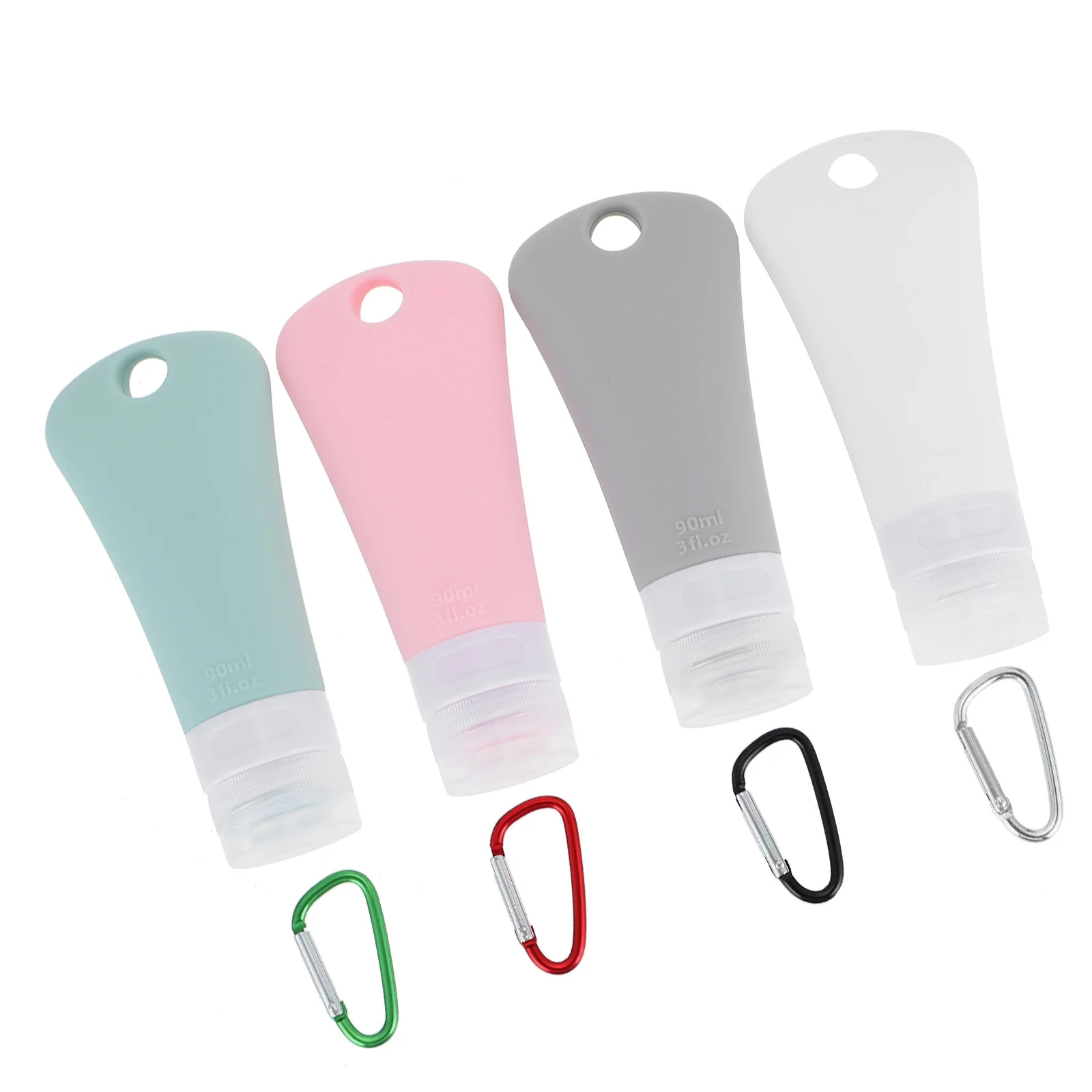 4 conjuntos de garrafas de viagem de silicone 4 conjuntos de recipientes de higiene pessoal portáteis recarregáveis shampoo loção dispensador para sabão líquido gel de banho