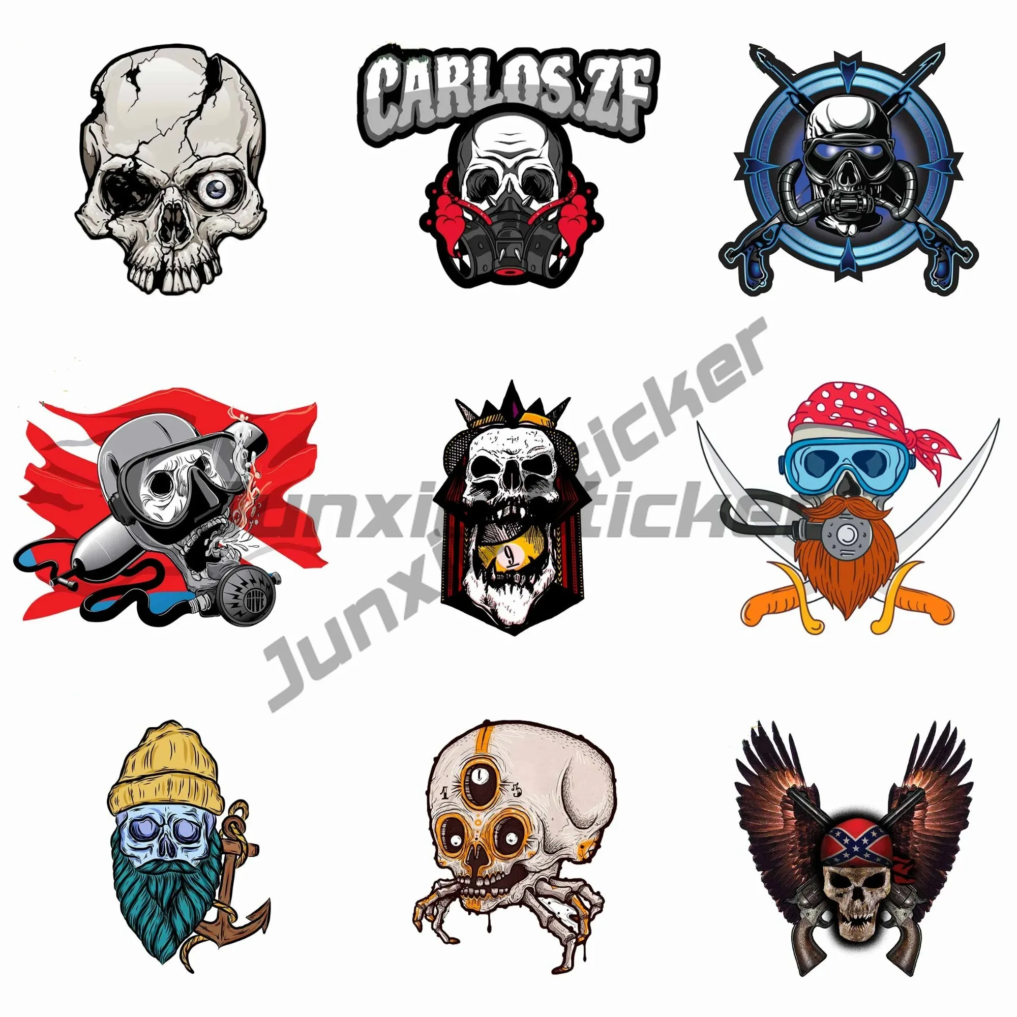 

New Design Skull Diver Bottom Bumper Car Decal Trunk Truck Pattern Raincoat Cover Car Scratch Waterproof Sticker PVC