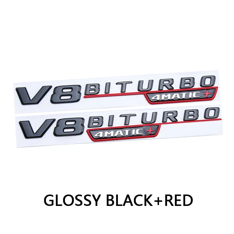 Auto Kotflügel Emblem Abzeichen V8 BITURBO 4MATIC + Für Mercedes Benz AMG W117 W212 W213 W202 W211 W176 W210 W204 W205 GLA GLC CLS Zugang