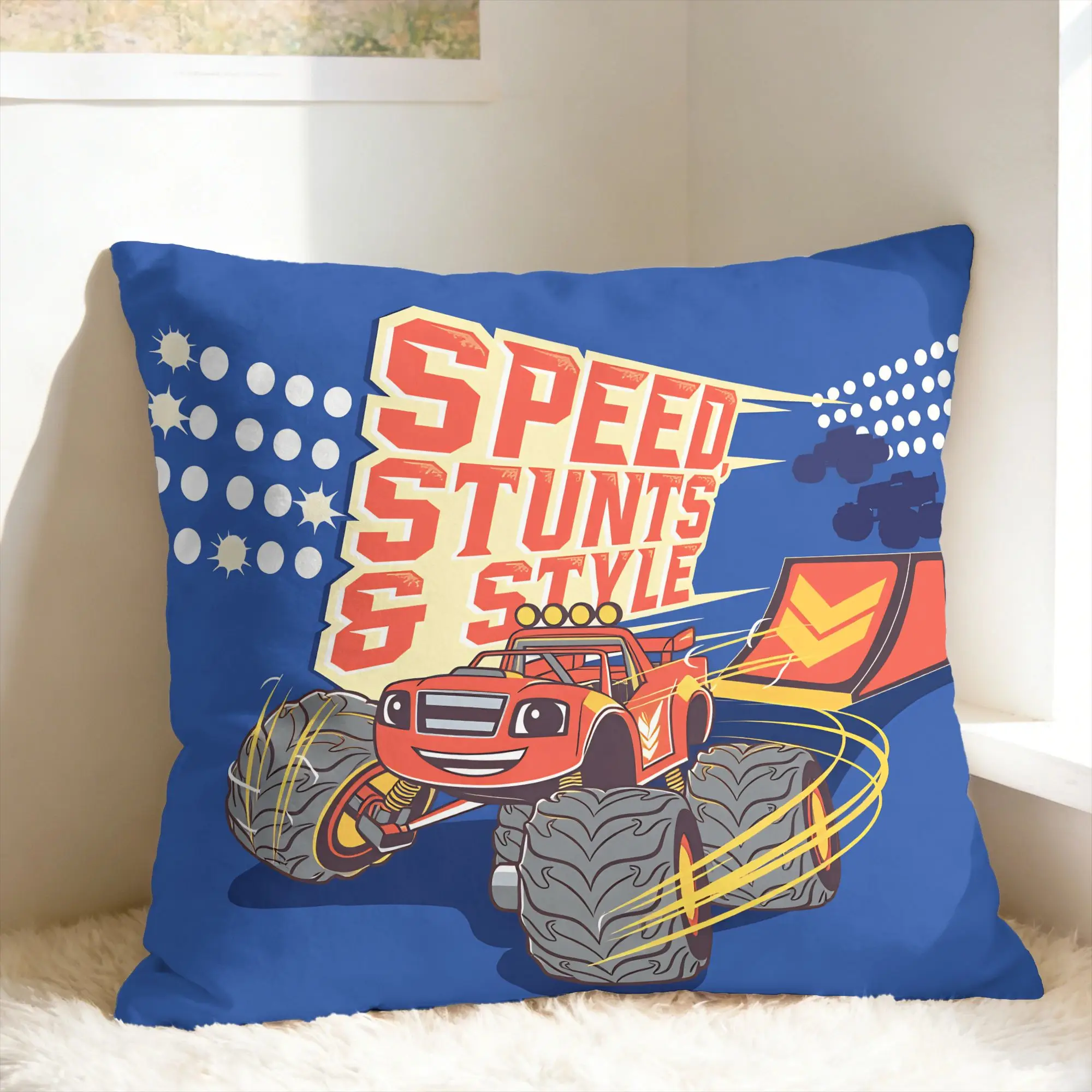 B-Blaze and the Monster M-Machines Pillow Cover  Soft Cushion Cover Kawaii Pillow Case For Sofa Bedroom Home Decor