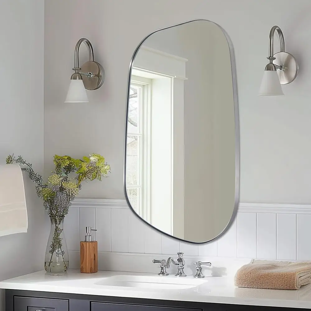 Brushed Nickel Bathroom Mirror 24x36