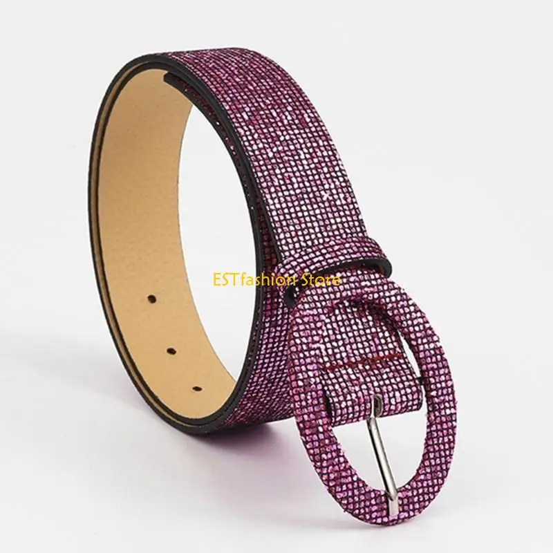 Y5GC Light Luxury Sequins Waist Belt Women Commute Slimming Belt Cowgirl Cowboy Belt