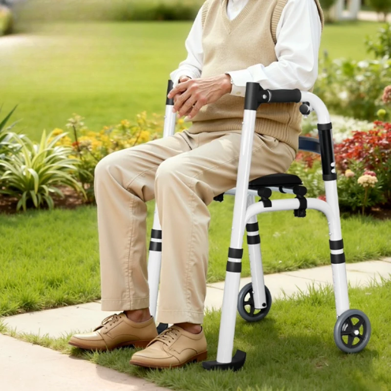 Rehabilitation Mobility Walker Device with Arm Support Walking Stick Disabled Rollator Carbon Steel Standing Walkers for Seniors