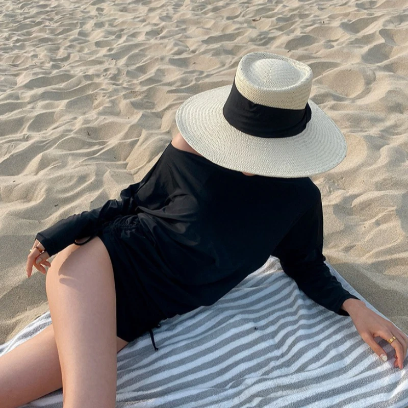 Damski, nowy strój kąpielowy z długim rękawem, na jedno ramię, z wysokim stanem, trójkątnym rozcięciem, wyszczuplający, kontrolujący brzuch, seksowny strój kąpielowy do gorących źródeł.