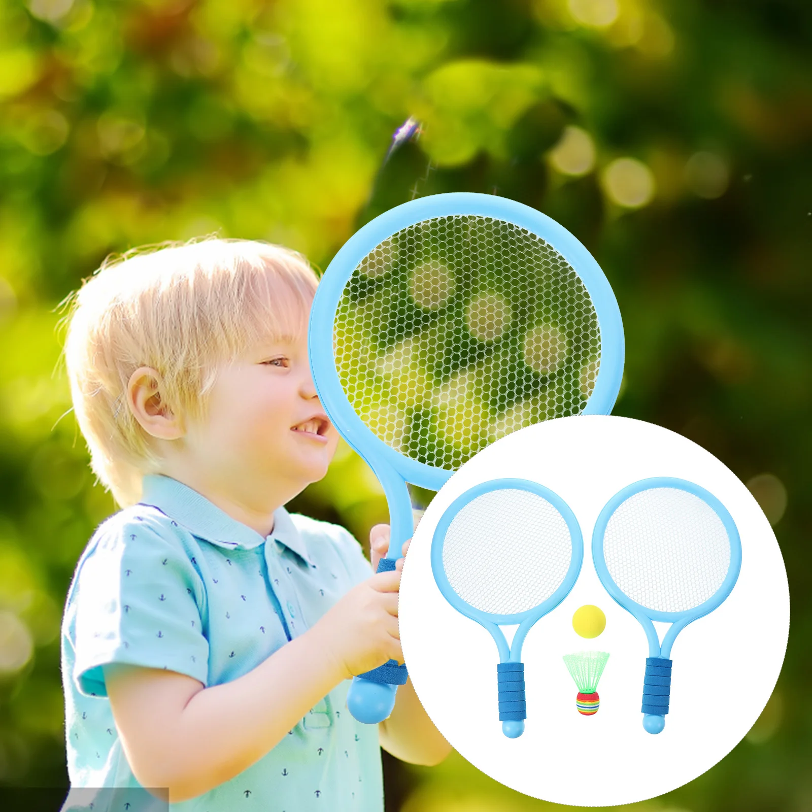 2 Pcs Tennis Racket Outdoor Activities Small Racquet Cartoon Style Badminton Practice Game Mini for s 's s
