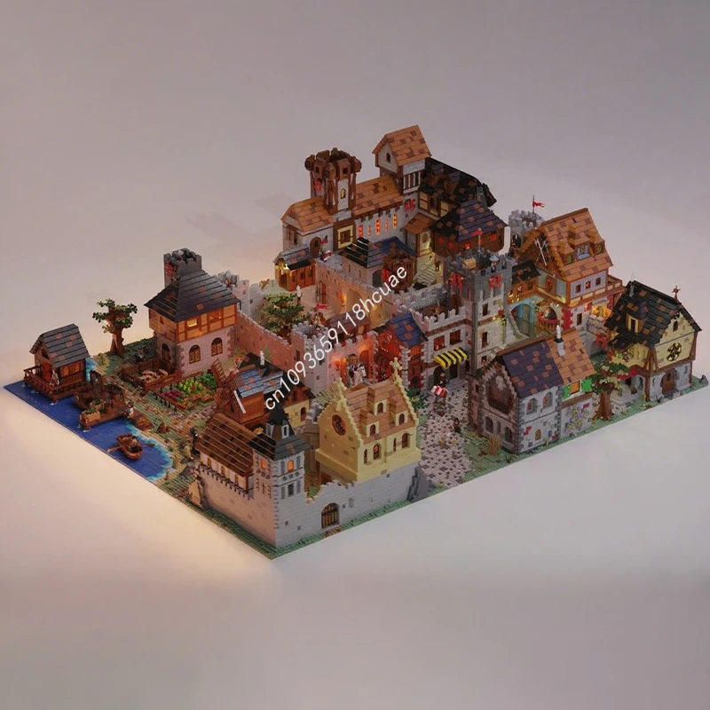 30136 Uds. MOC Castillo MEDIEVAL KINGDOM modelo bloques de construcción juguetes educativos ladrillo Modular cumpleaños niños regalos creativos de Navidad
