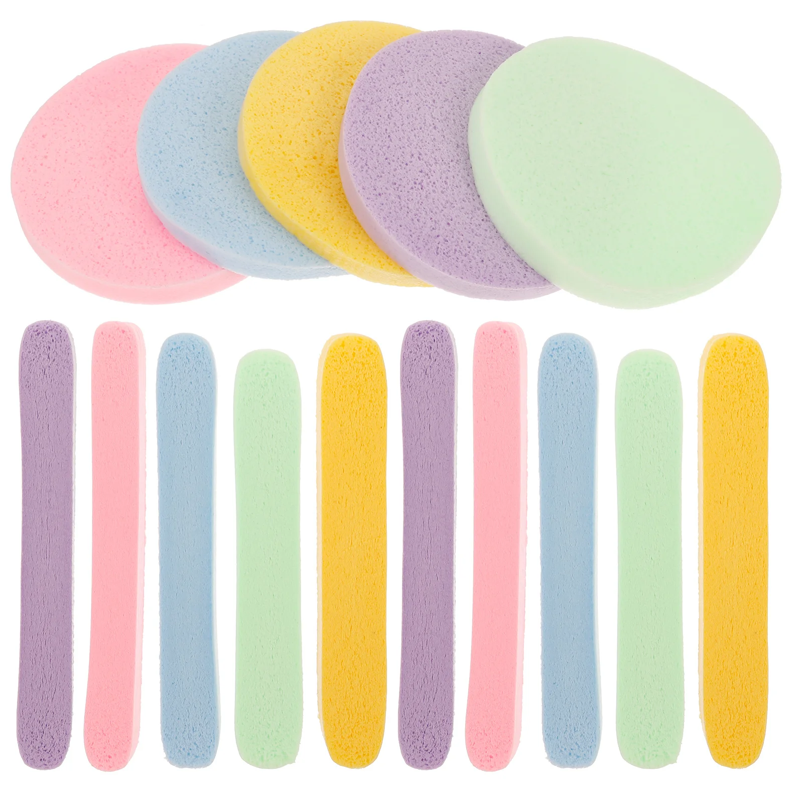 

60Pcs Compressed Face Wash Sponges Expand Soft Colorful Facial Cleansing Makeup Remover Skincare Sponges