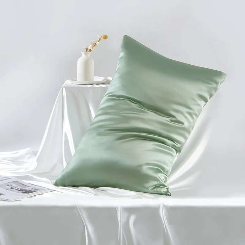 100% Mulberry Silk Pillowcase 19 Momme Double-Sided Silk Zipper Closure Soft Breathable Luxury Silk Pillow Case for Hair Skin