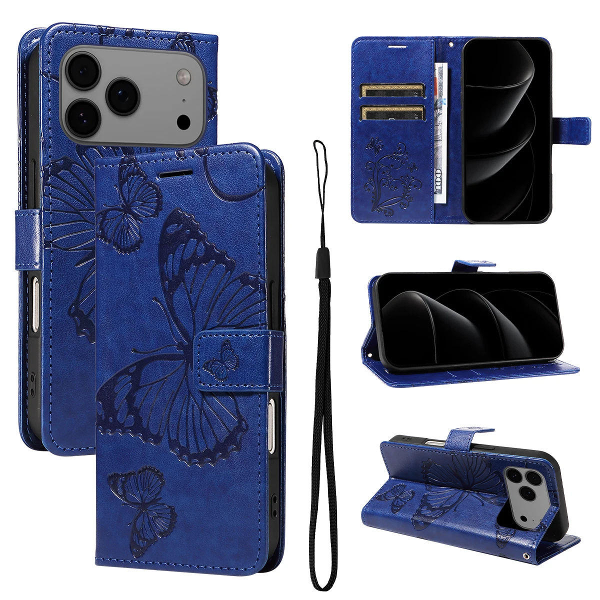 

YIKAYU Mobile Leather Pocket Cover Skin Stand Card Holder Wallet Phone Case For iPhone X XS XR 11 12 13 14 15 Plus 16 Pro Max 17