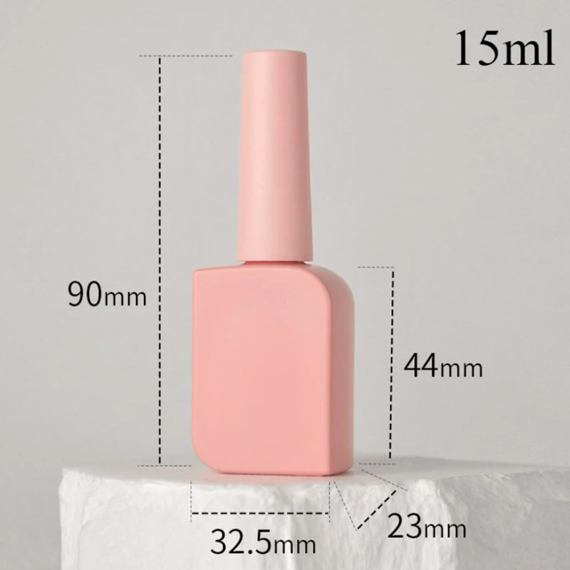 空のマニキュアボトル,ブラシ付き,化粧品容器,ブラシ蓋付きガラスボトル,15ml