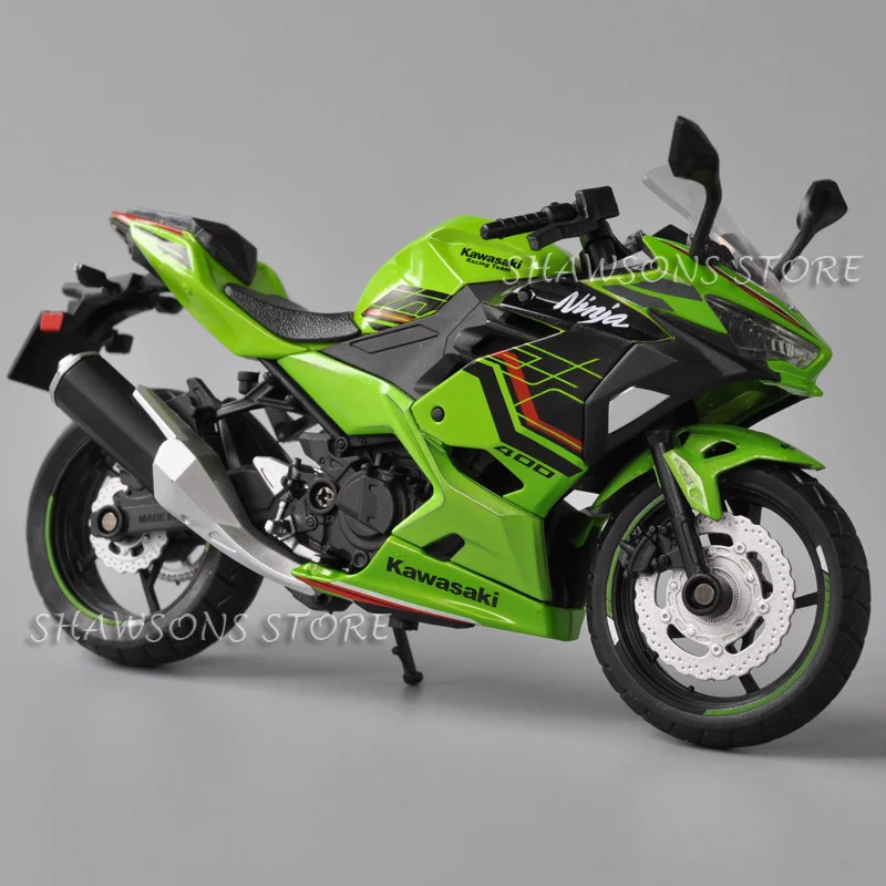 CCA 1:12 Scale Diecast Motorcycle Model Toys Kawasaki Ninja 400 Sport Bike Miniature Replica Official Licensed