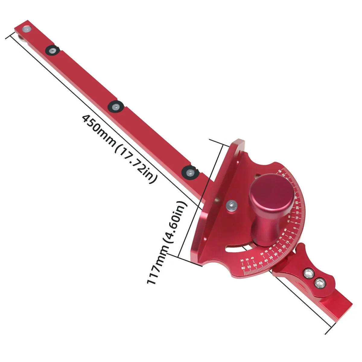 Universal Table Saw Miter Gauge Aluminum Alloy Precision Miter Gauge W/ Fixed Angle Gear Shifting Hole T Track Angle Ruler