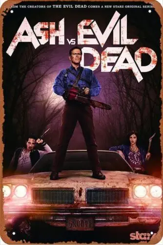 Ash vs. Póster del programa de televisión Evil Dead, cartel de metal vintage, decoración de pared para bares, aluminio