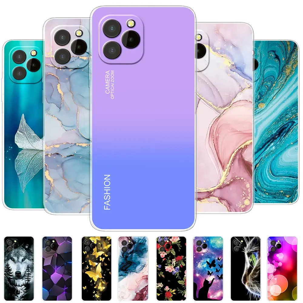 For Oukitel C21 Pro Case Cover Marble Transparent Silicone Soft TPU Phone Fundas Case For Oukitel C21 Pro Coque Bumper Shell