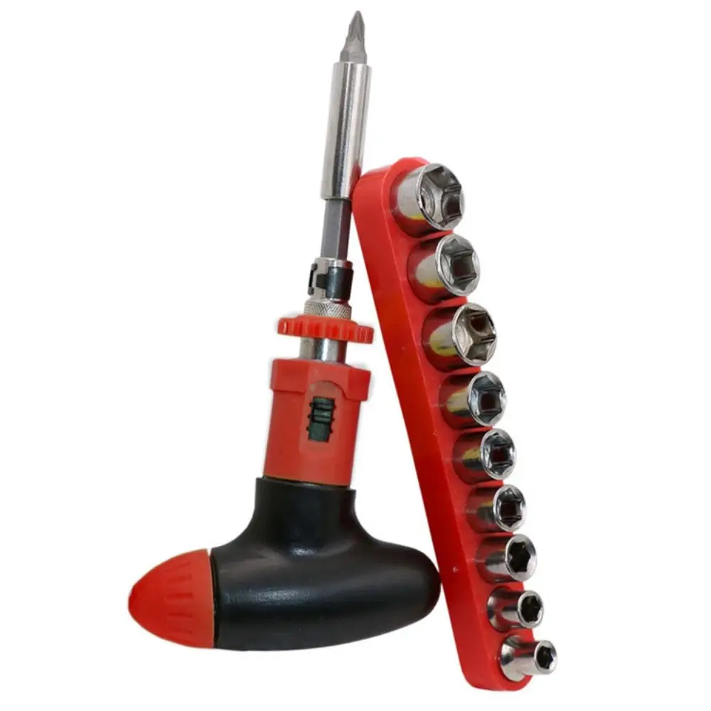 

Manual Ratchet Screwdriver Rotate Forward Reverse Adjustable Ratchet Bit T Type Anti Slip Fast Screw Driver Bit