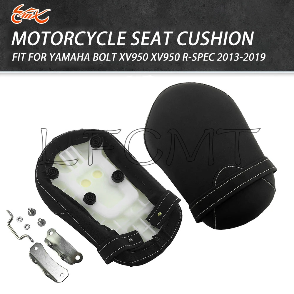 

Motorcycle Rear Passenger Seat Cushion PU Leather Seat Pillion Pad Fit for Yamaha Bolt XV950 XV 950 R-Spec 2013-2019