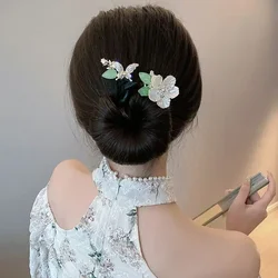 Fashion Butterfly Flower Updo Hair Accessories for Women Gift Retro Luxury Lazy Man Tie Up Hair Stick Headwear Mom Jewelry Tiara