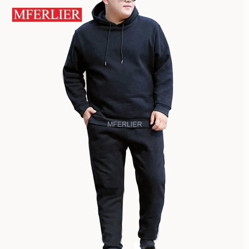 

Autumn Winter Oversized Hoodie Sets 8XL Bust 146cm 6XL 7XL Large Size Black Men Sweatshirt