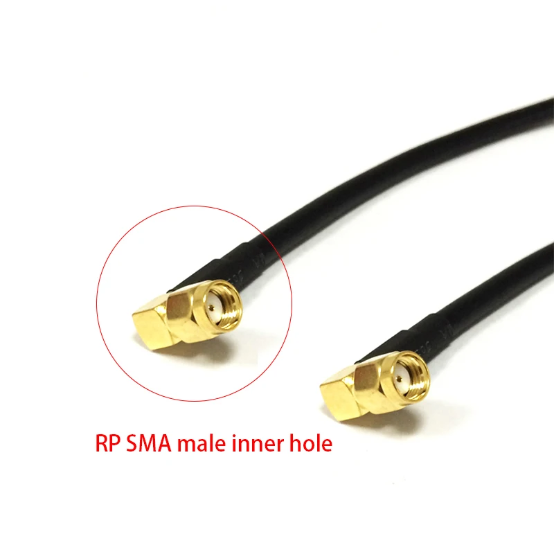 WIFI Antenna Cable RP SMA Male to Plug Reverse Right Angle Pigtail RG58 50CM Wholesale